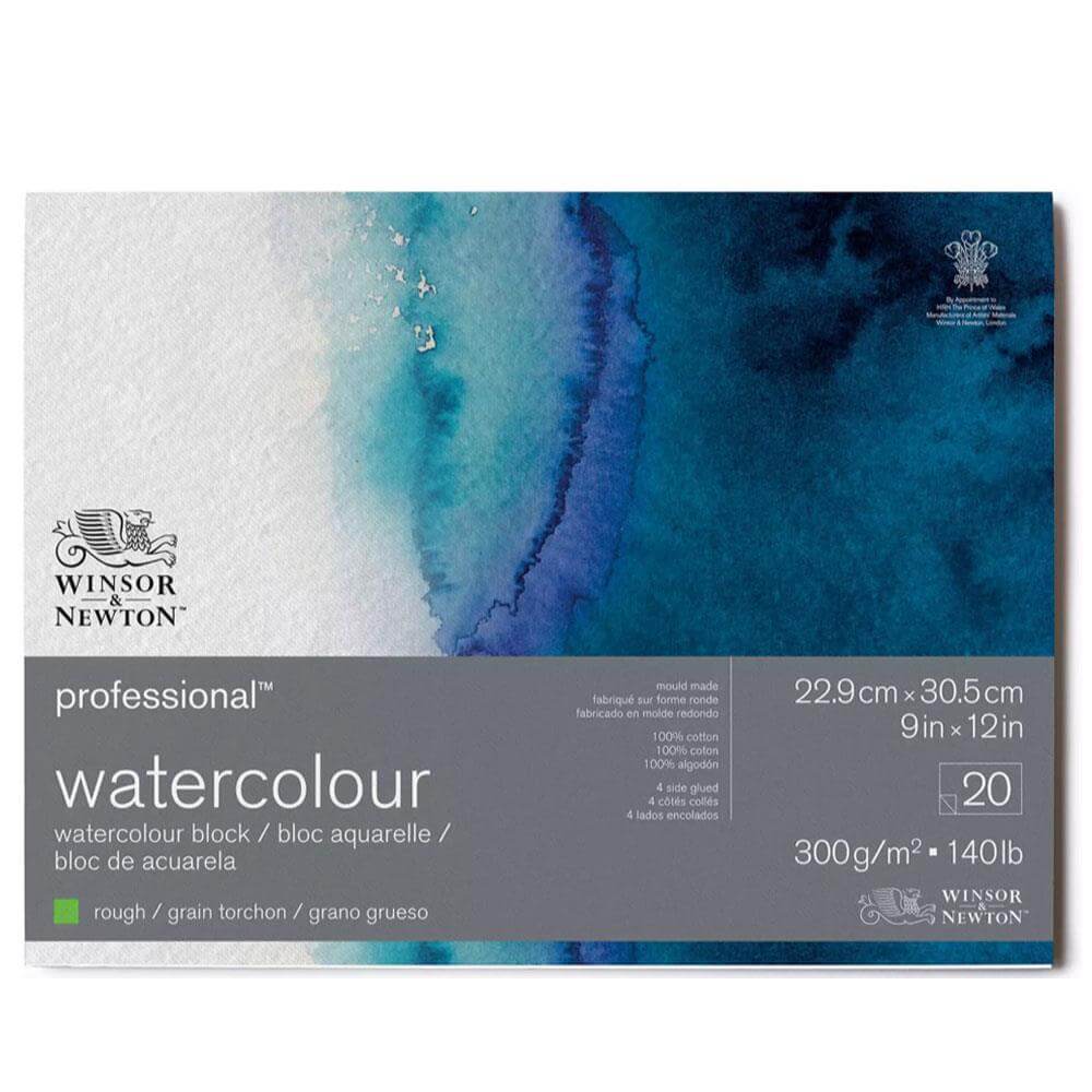 Winsor and Newton Professional Watercolour Block 300gsm Rough, 9 x 12"